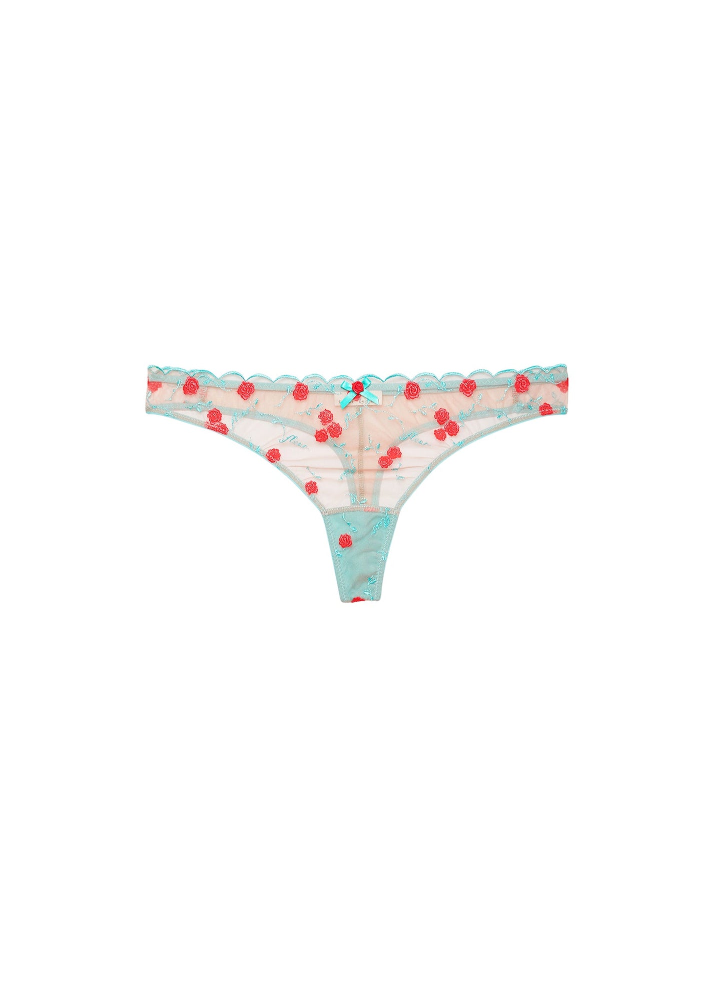 Rose Vine Embroidered Thong