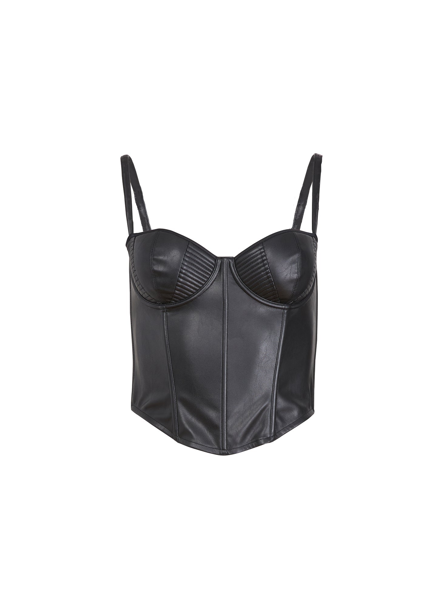 Vegan Leather Bustier Top Black