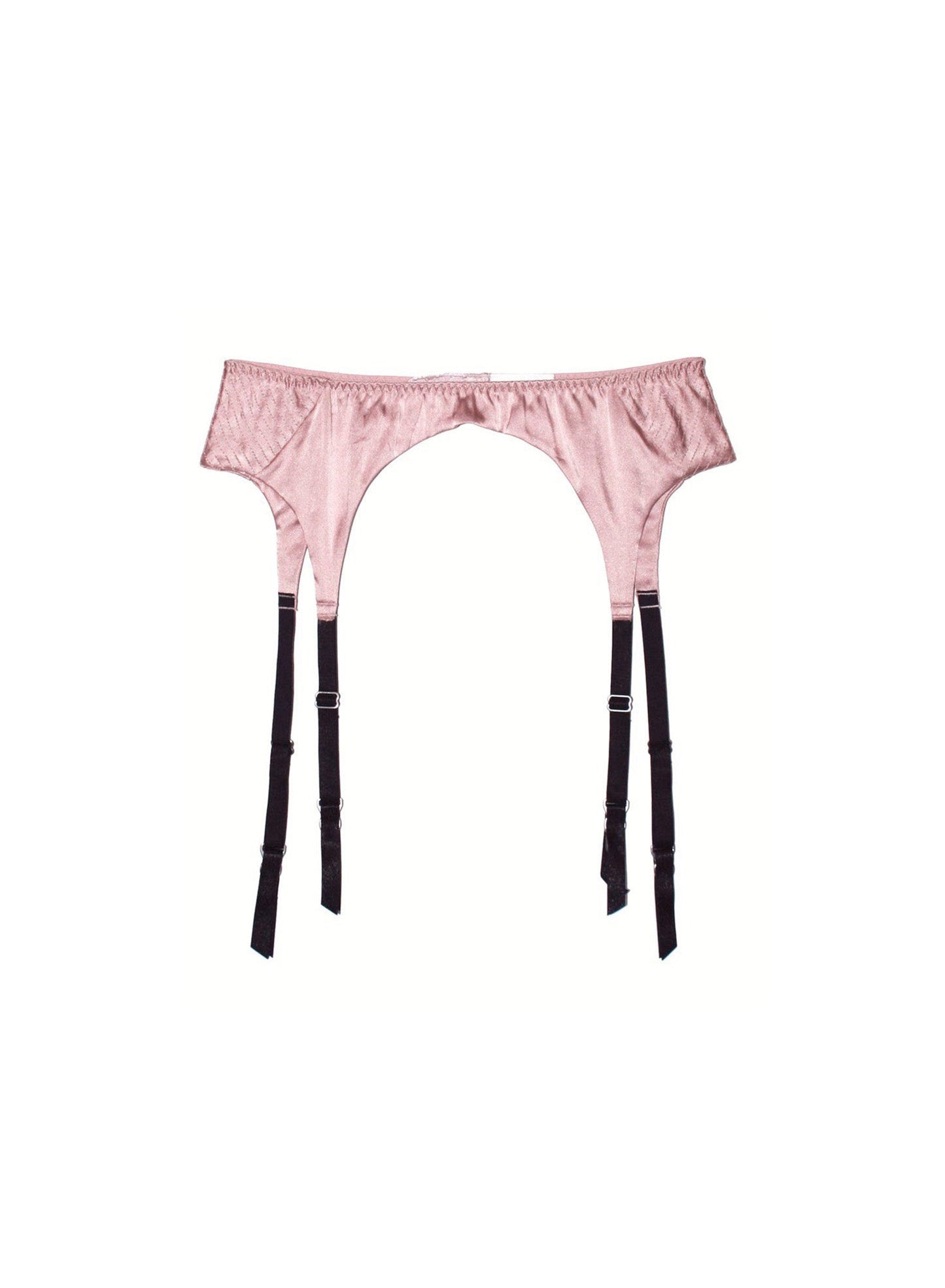 Rose Pink Satin Garter Belt